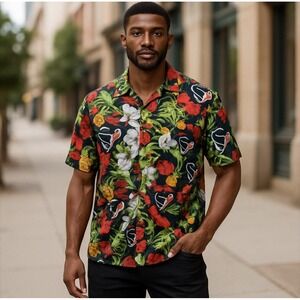 NFL Houston Texas Men's Button Down Hawaii NFL Team Apparel Football Hawaii L